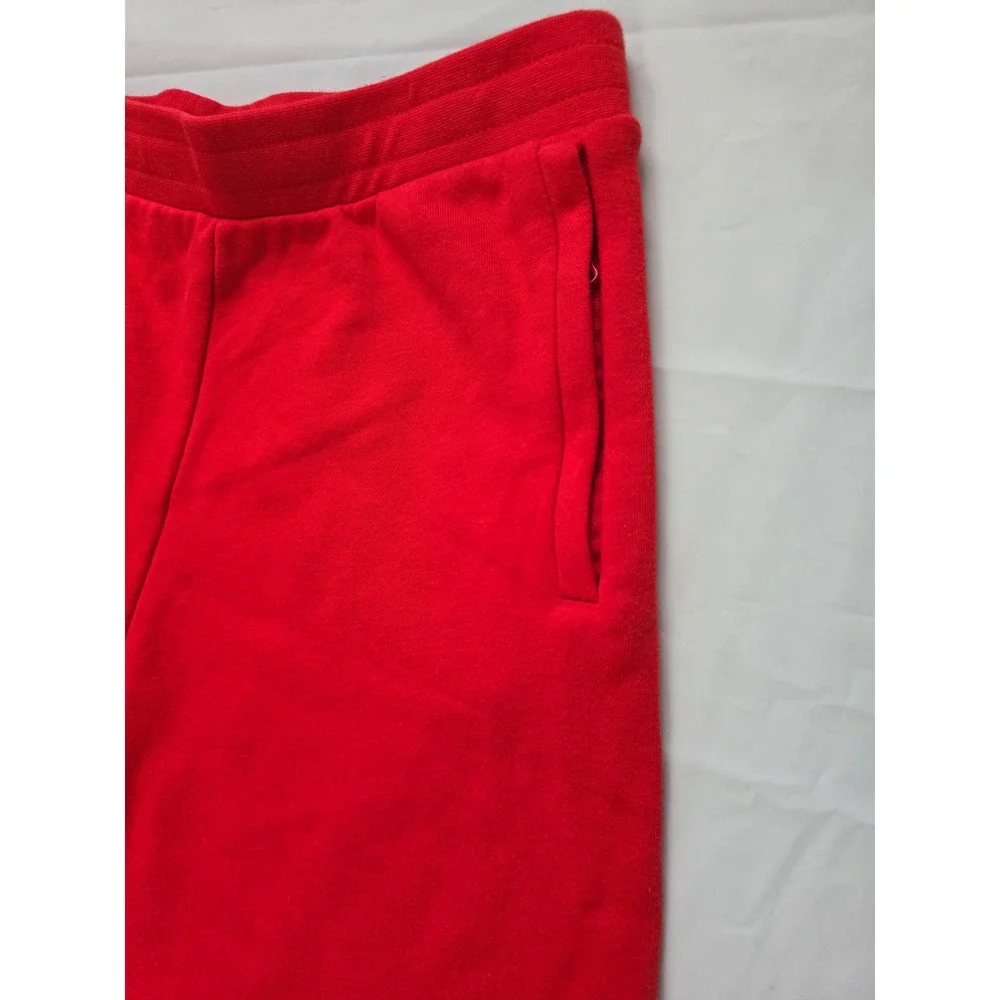 Adidas Originals Boys Red Trefoil Circle Logo Sweat Shorts Size Large 13-14Y